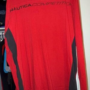 Nautica Competition Men's Red Long Sleeve Tee